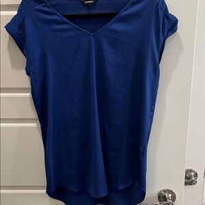 Express Women's Deep Blue Short Sleeve Top